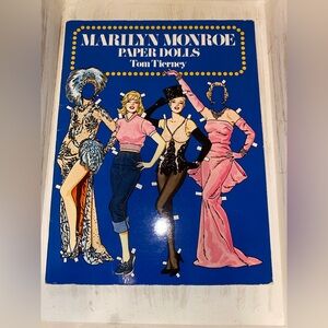 Vintage Marilyn Monroe Paper Dolls Book - Blue Cover with Pink Accents